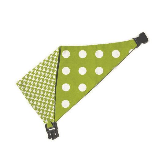 Lime Green Houndstooth Reversible Dog Bandana