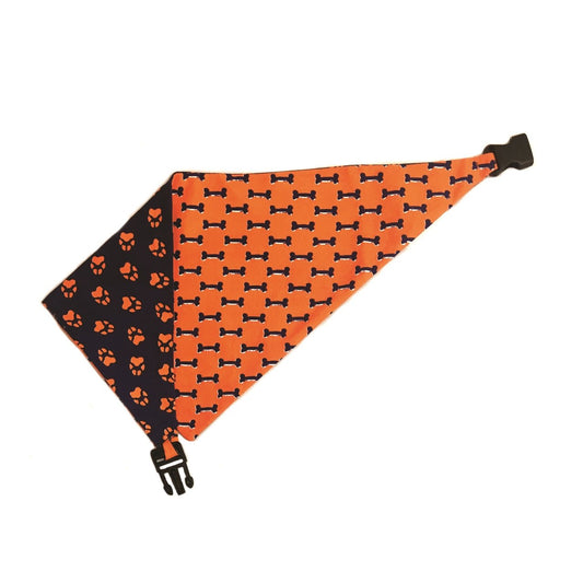 Blue & Orange Reversible Dog Bandana