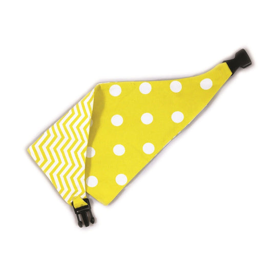 Yellow Chevron Reversible Dog Bandana