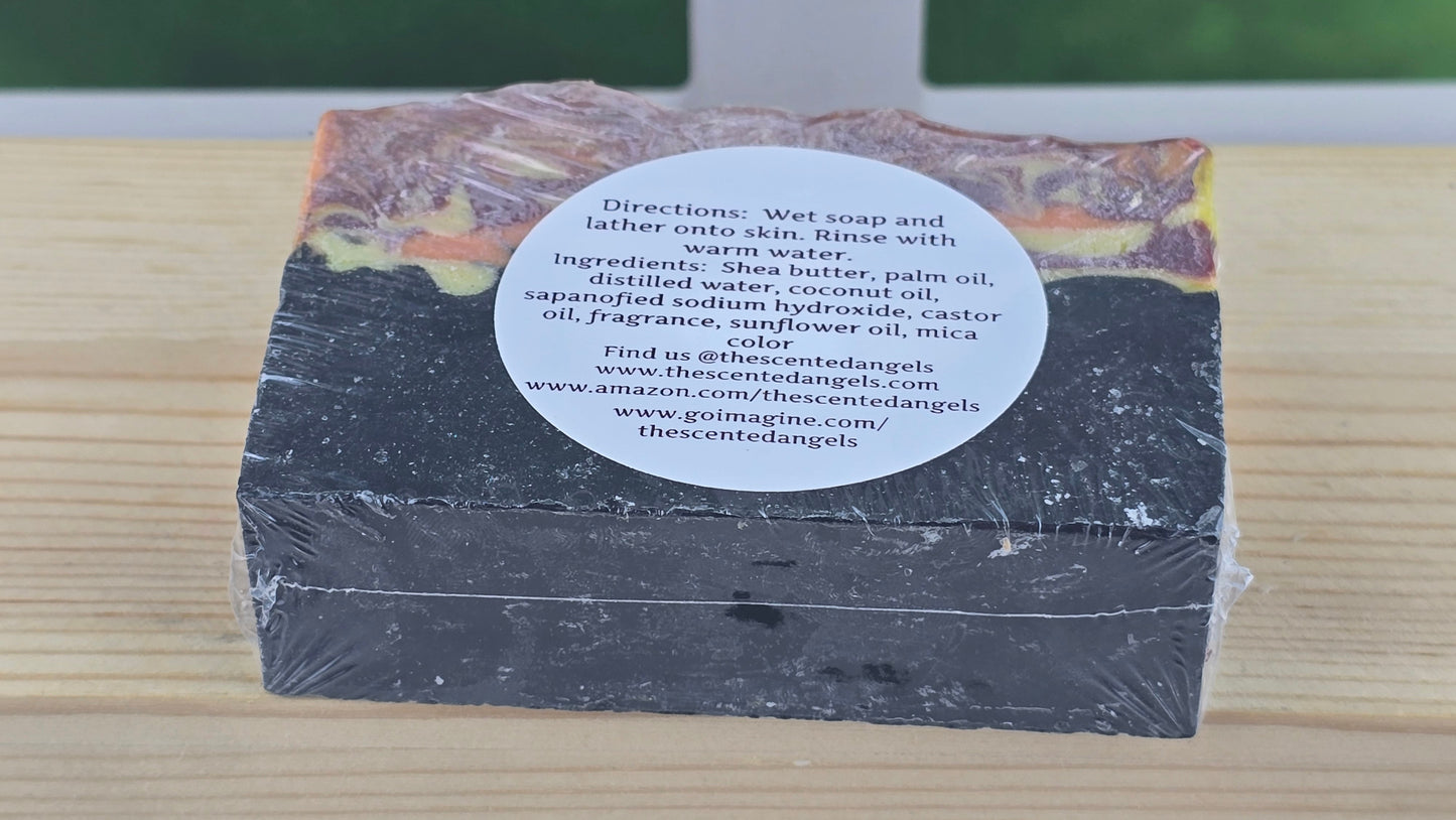 Volcano Vegan Cold Process Soap Bar | Handmade Artisanal Soap with Activated Charcoal (5 oz)