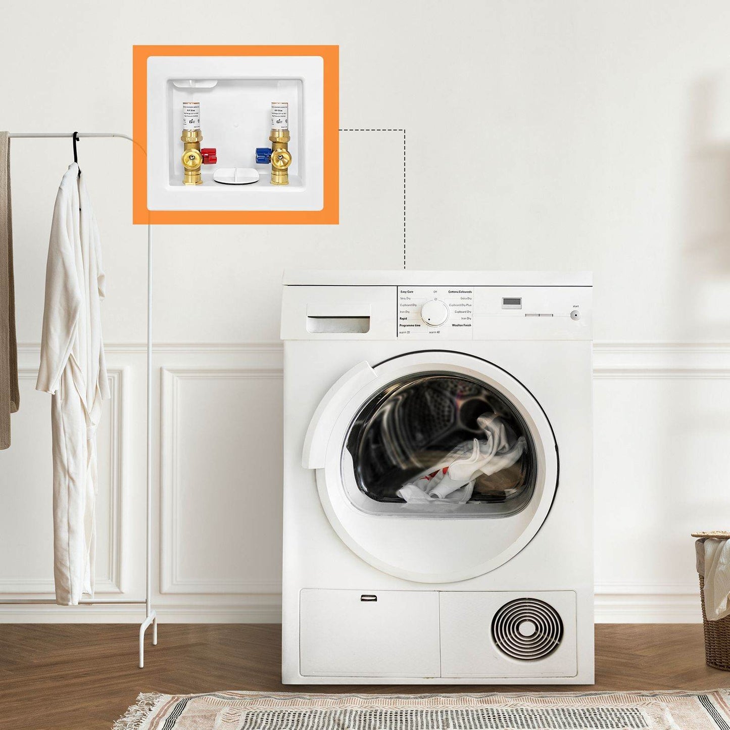 1/2" CPVC PPE Intet, Washing Machine Outlet Box, with Copper Arrestor