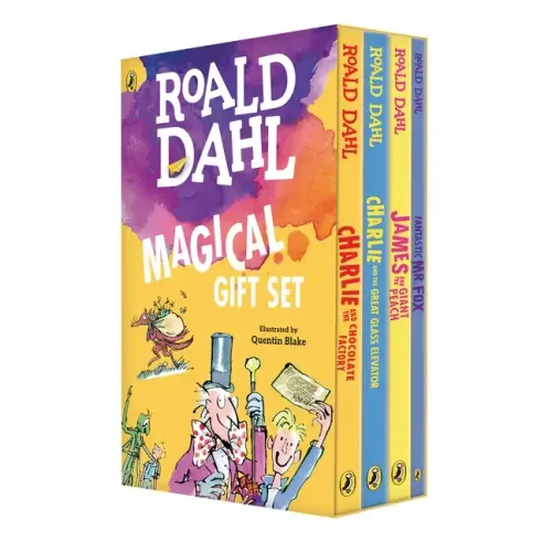 Roald Dahl Magical Gift Boxed Set (4 Books): Charlie and the Chocolate Factory, James and the Giant Peach, Fantastic Mr. Fox, Charlie and the Great Gl