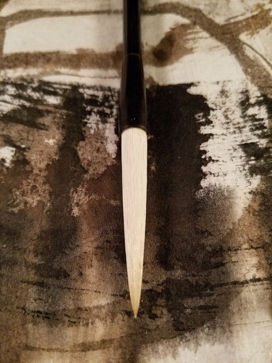 Asian Calligraphy Brush 8.5 inch Handle 2.25 inch Sheep Hair Bristles | All Natural Fibers