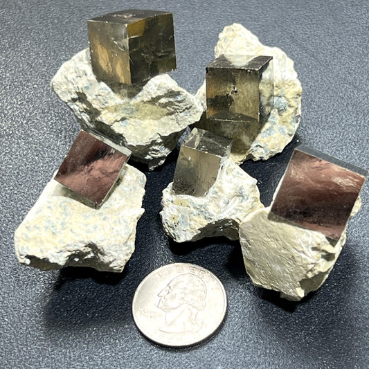 Golden Iron Pyrite Crystal Cubes In Rough Raw Matrix Wholesale