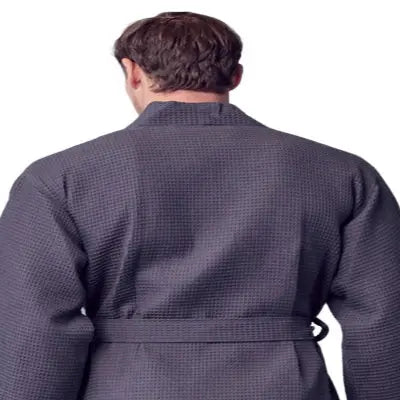 Waffle Kimono Spa Bathrobe for Men - Absorbent, Lightweight