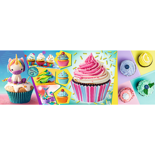 Panorama 1000 Piece Jigsaw Puzzles, Colorful Cupcakes, Puzzle of Sweets and Unicorn Cupcake, Adult Puzzles, Trefl 29045 - Bridge Toys - Premium Jigsaw Puzzles - Little Red General Store