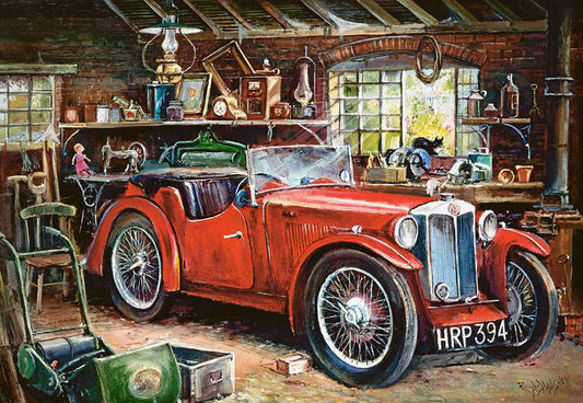 1000 Piece Jigsaw Puzzle, Vintage Garage, automobile, Classic car, Adult Puzzle, Castorland C - 104574 - 2 - Bridge Toys - Premium Jigsaw Puzzles - Little Red General Store