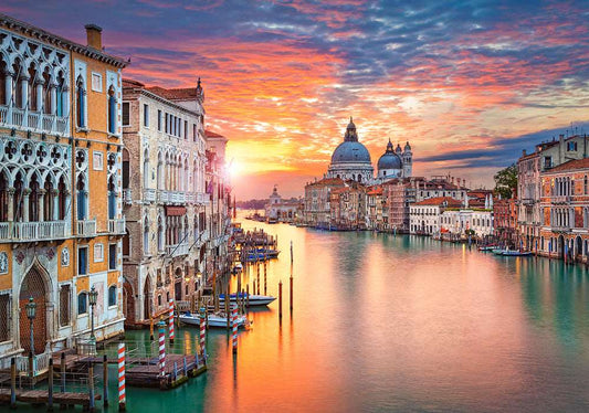 500 Piece Jigsaw Puzzle, Venice at Sunset, Italy, European puzzle, Italy puzzle, Adult Puzzles, Castorland B - 52479 - Bridge Toys - Premium Jigsaw Puzzles - Little Red General Store
