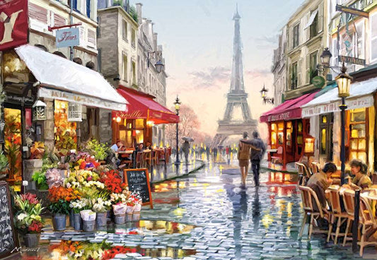 1500 Piece Jigsaw Puzzle, Flower Shop, Street of Paris, France, Eiffel Tower, Adult Puzzles, Castorland C - 151288 - 2 - Bridge Toys - Premium Jigsaw Puzzles - Little Red General Store