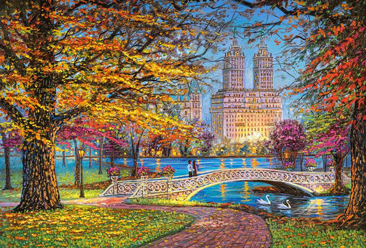 1500 Piece Jigsaw Puzzle, Autumn Stroll, Central Park, NY, New York puzzle, Cityscape, Adult Puzzles, Castorland C - 151844 - 2 - Bridge Toys - Premium Jigsaw Puzzles - Little Red General Store