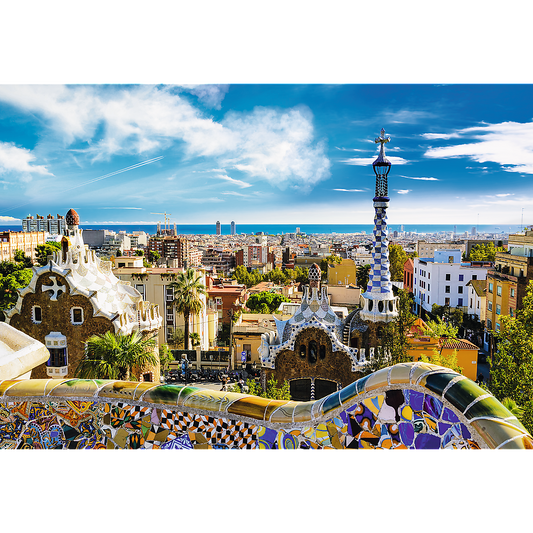 1500 Piece Jigsaw Puzzle, Park Güell, Barcelona Spain Puzzle, European Puzzles, Antoni Gaudi Puzzles, Adult Puzzles, Trefl 26147 - Bridge Toys - Premium Jigsaw Puzzles - Little Red General Store