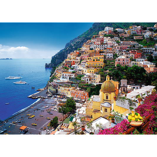 500 Piece Jigsaw Puzzles, Positano, Italy, Amalfi Coast Puzzle, Colorful Oceanside Puzzle, Adult Puzzles, Trefl 37145 - Bridge Toys - Premium Jigsaw Puzzles - Little Red General Store