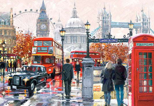 1000 Piece Jigsaw Puzzle, London Collage, Colorful Puzzle of the UK, London puzzle, European Puzzle, Adult Puzzle, Castorland C - 103140 - 2 - Bridge Toys - Premium Jigsaw Puzzles - Little Red General Store