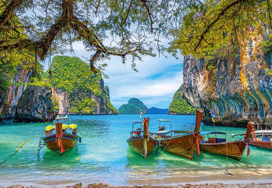 1500 Piece Jigsaw Puzzle, Beautiful Bay in Thailand, Asia, Island, Fishing boat, Ocean puzzle, Adult Puzzles, Castorland C - 151936 - 2 - Bridge Toys - Premium Jigsaw Puzzles - Little Red General Store