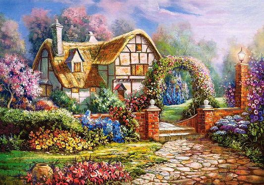 500 Piece Jigsaw Puzzle, Wiltshire Gardens, Charming Nook, Countryside, Adult Puzzles, Castorland B - 53032 - Bridge Toys - Premium Jigsaw Puzzles - Little Red General Store