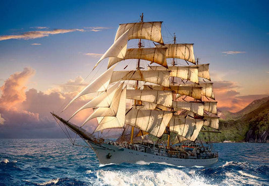 1500 Piece Jigsaw Puzzle, Sailing at Sunset, Sailing Ship Puzzle, Ocean Puzzle, Adult Puzzles, Castorland C - 151431 - 2 - Bridge Toys - Premium Jigsaw Puzzles - Little Red General Store