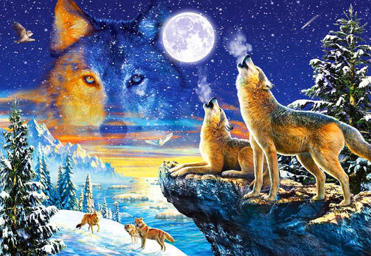 1000 Piece Jigsaw Puzzle, Howling Wolves, Adult Puzzle, Castorland C - 103317 - 2 - Bridge Toys - Premium Jigsaw Puzzles - Little Red General Store