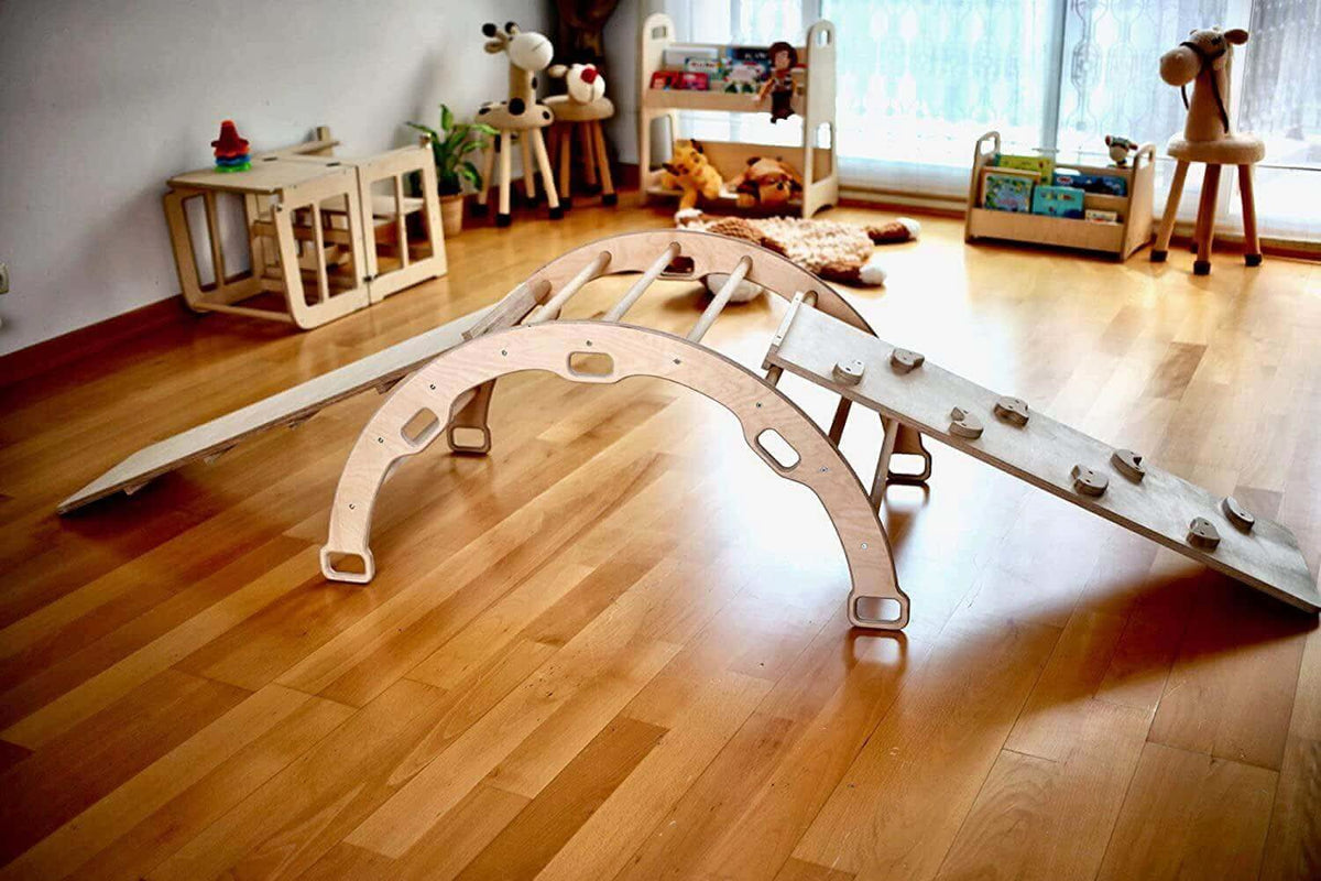 Montessori Climber Set: Arch, Rocker, Ramp, and Pillow Options