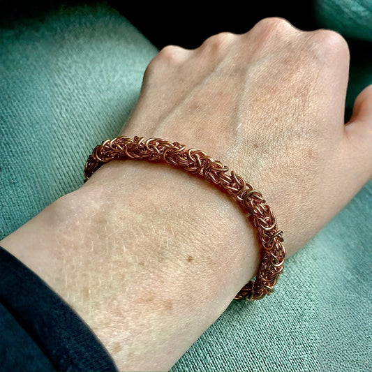Byzantine Chainmaille Bracelet in Copper