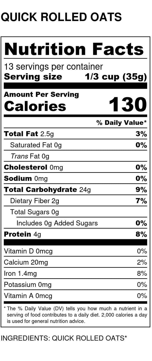 Oats, Quick Rolled, Organic