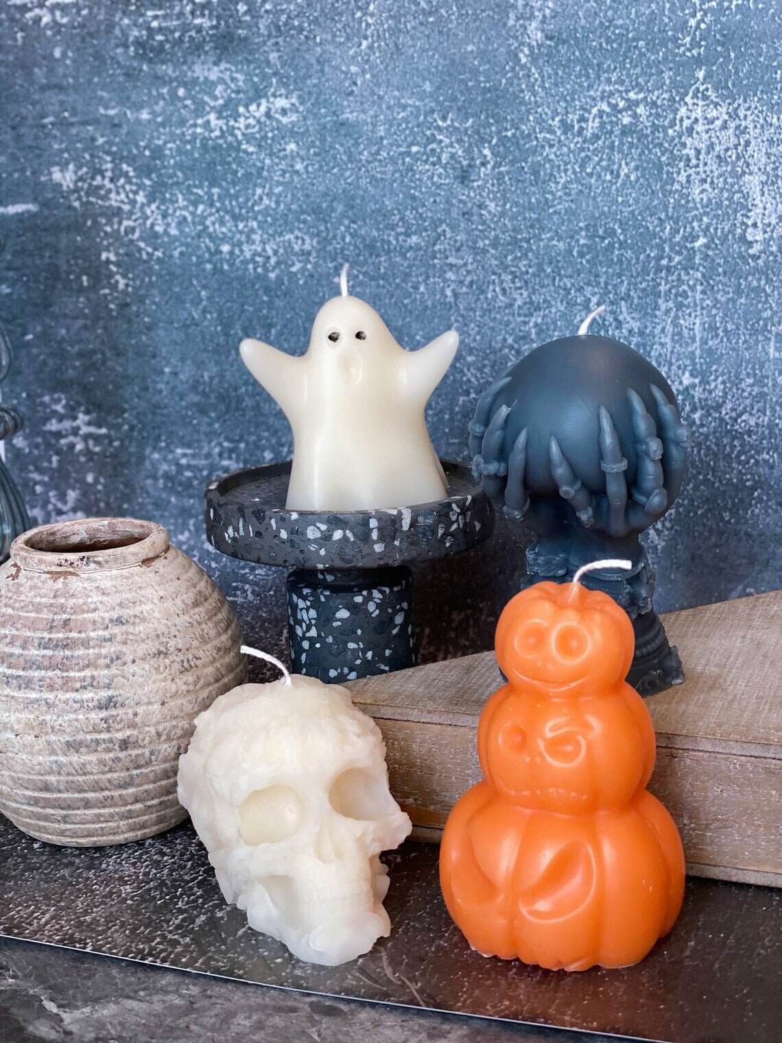 Handmade Ghost Candle for Halloween Décor & Spooky Gifts