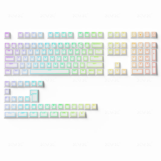 XVX PRISM Shine-Through Double shot Cherry Profile PBT Keycap Set 142-key