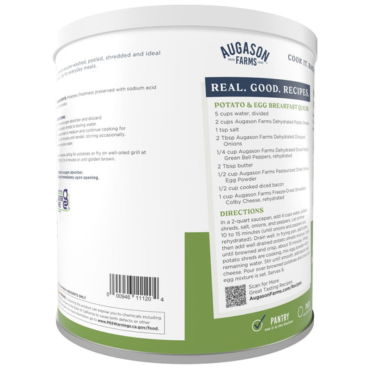 Dehydrated Potato Shreds Can, 31 Servings