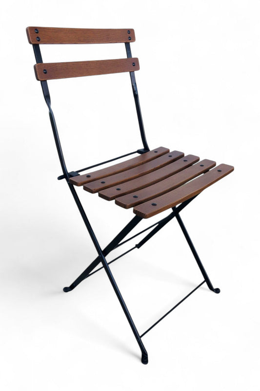 DemarForge Folding Chair 5508 - Stackable - European Chestnut Wood Clear Coated Slats (Set of 2)