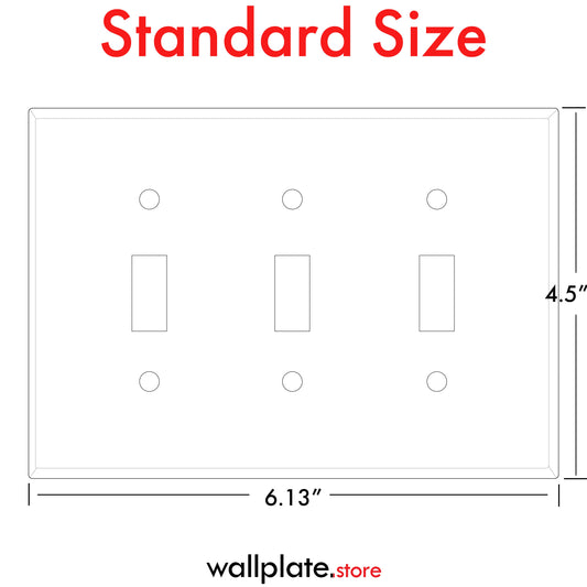 3 Gang Stainless Steel Toggle Switch Wall Plate Cover