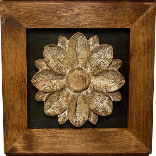 Hidden Gun Cabinet Wall Decor Distressed Flower (Black)