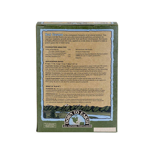 Down To Earth™, Bat Guano 7-3-1, All Natural Fertilizer, Single Ingredient (2 LBS.)