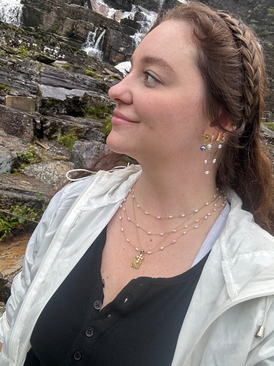 Carly Earrings- Tahitian Pearl or White Pearl on Gold