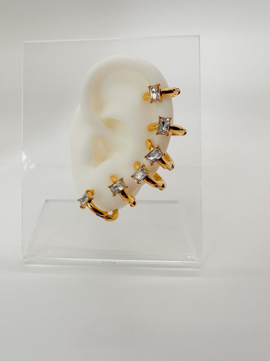 Gold Baguette CUFF earring