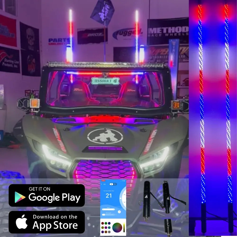 3' LED Whip Elite HD PRO Pair - 🆕 New Arrivals, All Products, 🚗 Vehicles + Parts - Little Red General Store