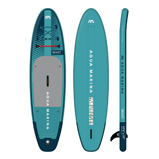 Aqua Marina Beast BT-23BEP Advanced All-Around Inflatable SUP With Carbon Hybrid Paddle, 10FT (SAK89512)