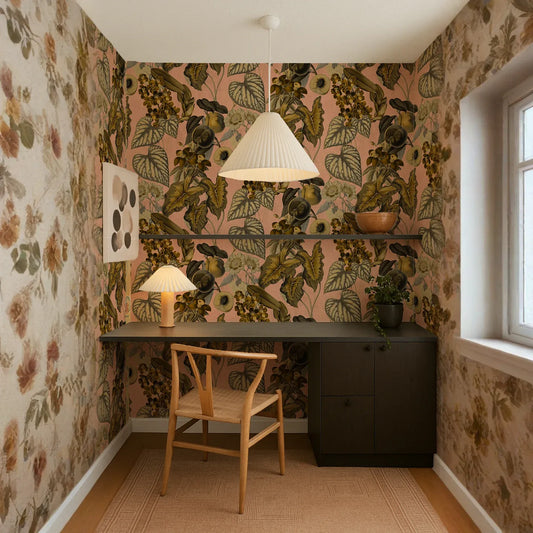 Cali Tropicale Wallpaper, peach and yellow
