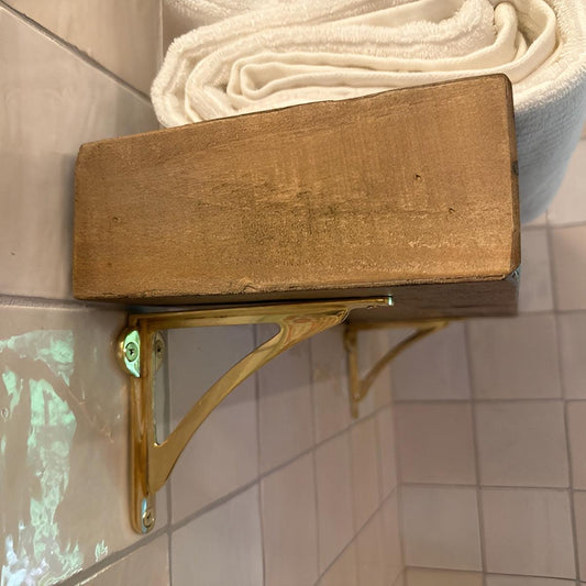 Arched Shelf Bracket - Unlacquered Polished Brass