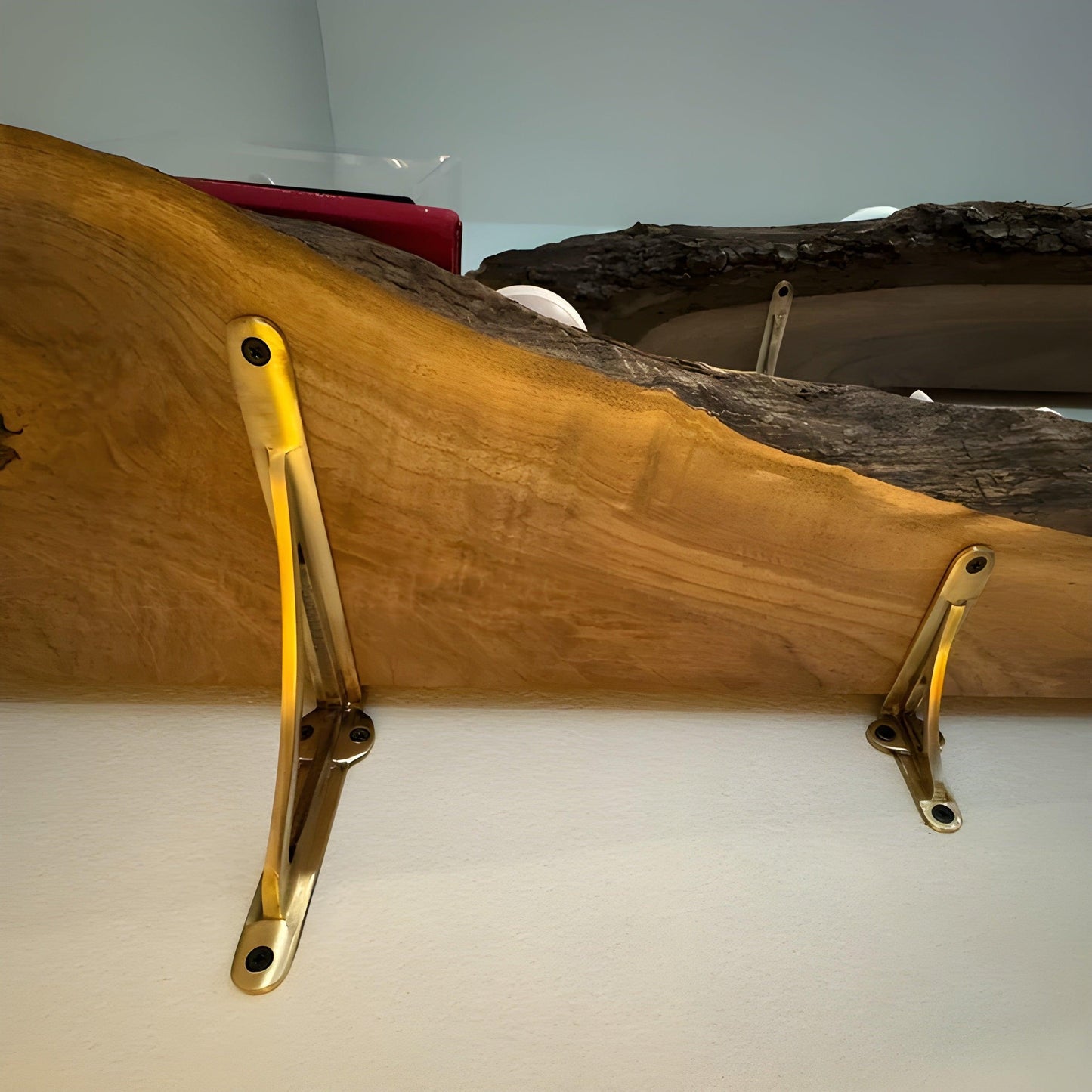 Arched Shelf Bracket - Antique Brass