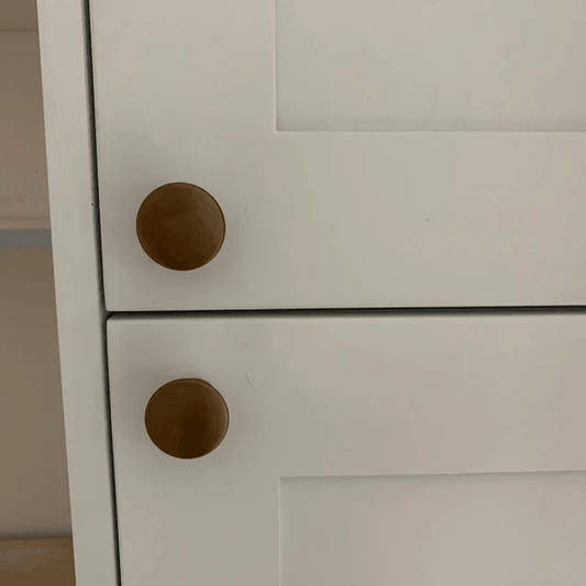 Brass Drawer Knob with Round Backplate - Antique Brass