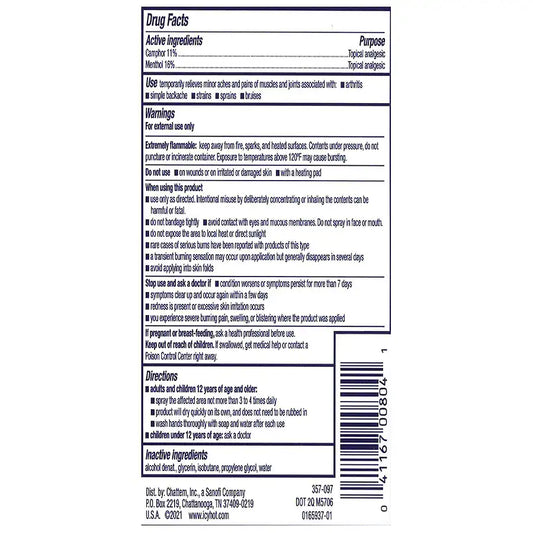 Icy Hot Pro Pain Relief Dry Spray, 4 oz Spray