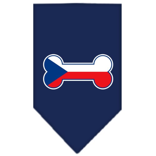 Pet and Dog Bandana Screen Printed, "Bone Shaped Czech Republic Flag"