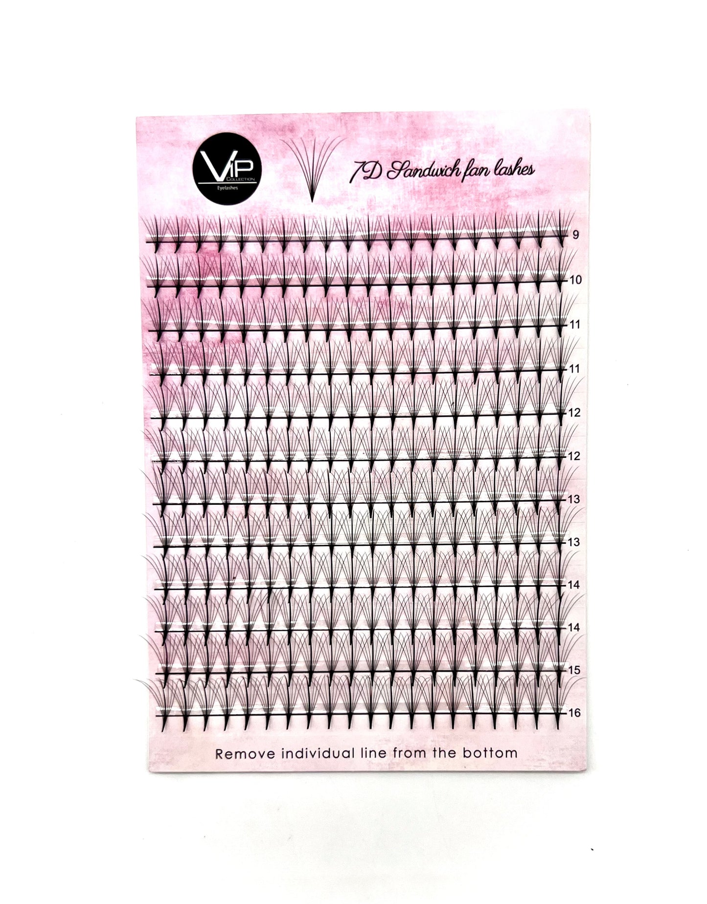VIP 7D Sandwich Fan Lashes 0.05 12 lines C Mix - D Mix - Regular and Large Trays