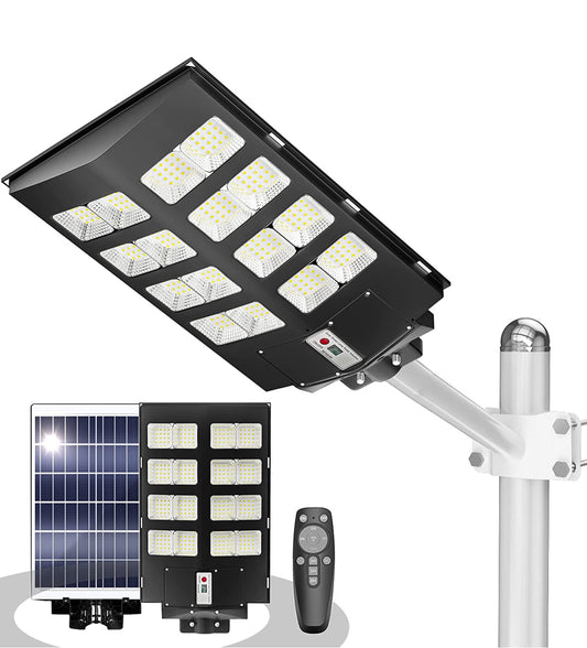 4800W Commercial Solar Street Lights Dusk to Dawn , Motion Sensor, 75000LM for Street with Remote Control