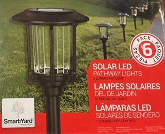Smartyard Solar LED Large Pathway Lights 10 Lumen - 6 Pack