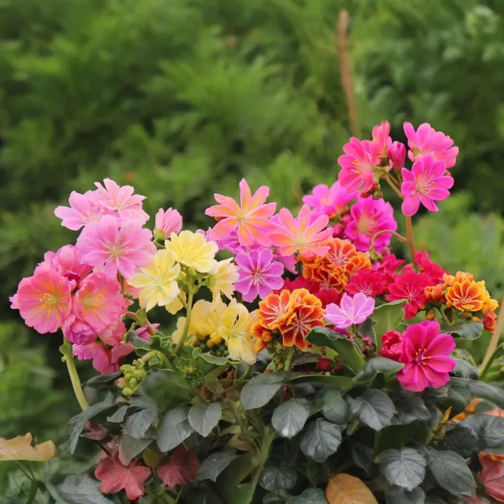 1 Live Starter Plant Lewisia ‘Rainbow Mix’, Hardy Succulent, Colorful Blooms