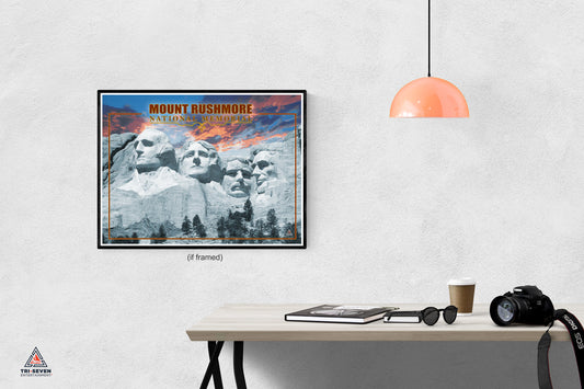 Mount Rushmore Poster National Memorial Wall Art Print (24"x18")