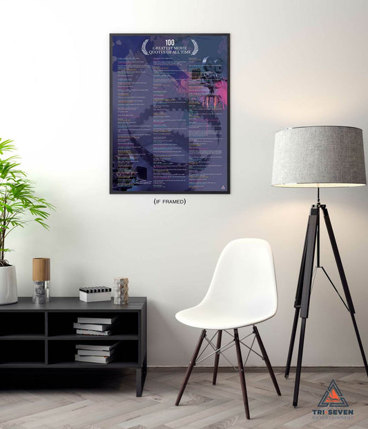100 Greatest Movie Quotes of All Time Poster Wall Art Print (18"x24")