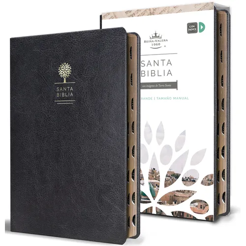 Biblia Reina Valera 1960 Letra Grande. Sã-Milâ Piel Negro, Ã-Ndice, Tamaño Manual / Spanish Bible Rvr 1960. Handy Size, Thumb Index, Large Print, Bla