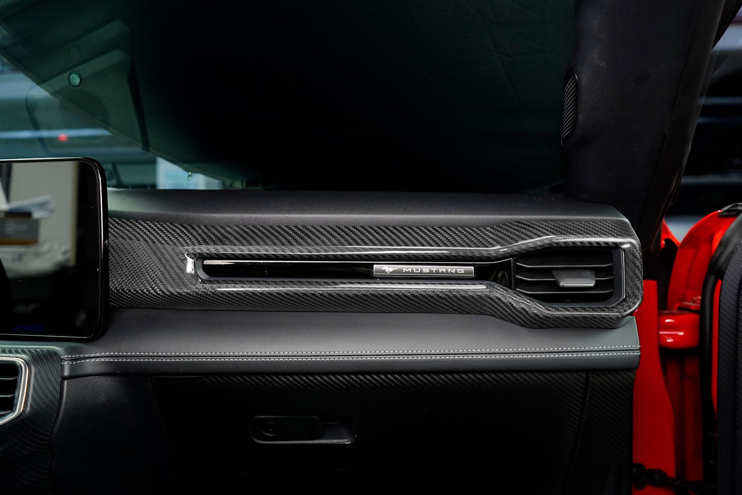 JSD Dry Carbon Fiber Co - pilot AC Outlet Cover for Mustang 2024 2025 - JSD Space - Little Red General Store