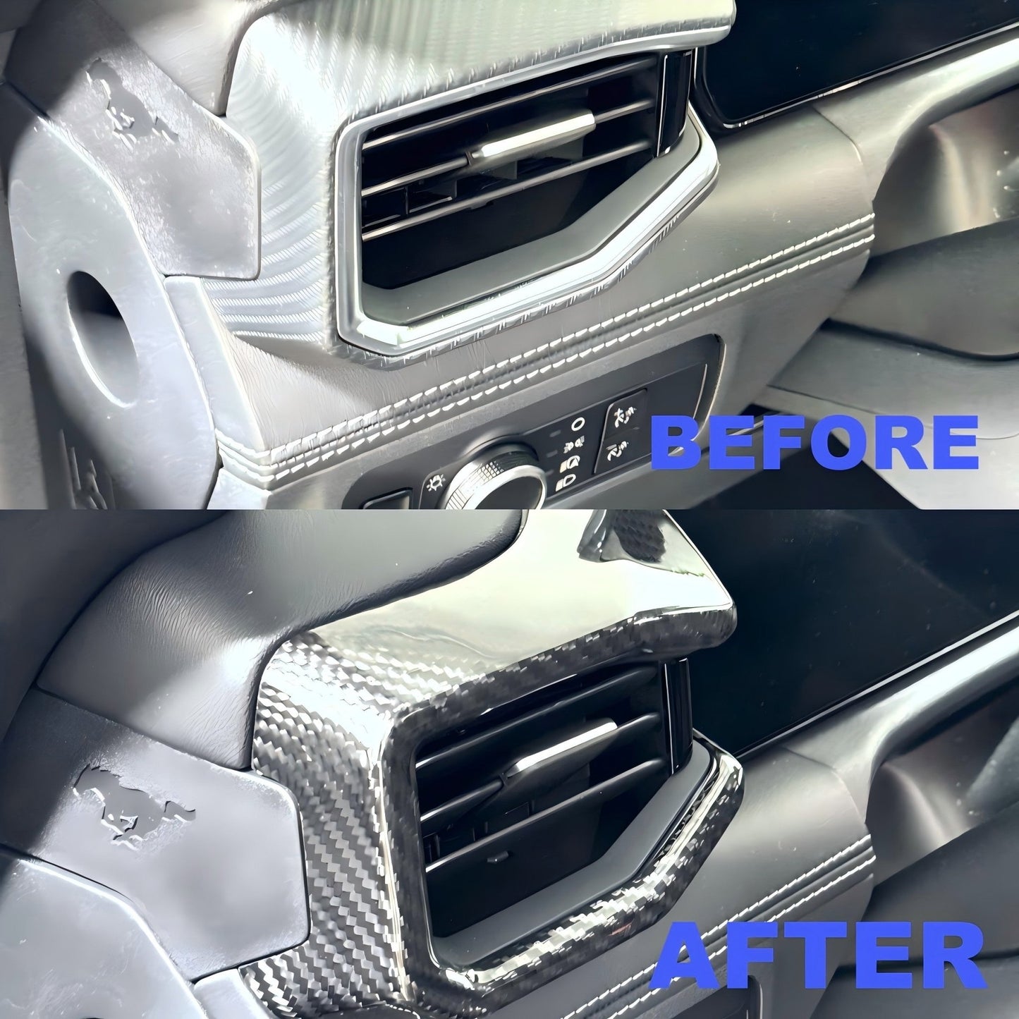 JSD Dry Carbon Fiber Driver side AC Outlet Cover for Mustang 2024 2025 - JSD Space - Little Red General Store